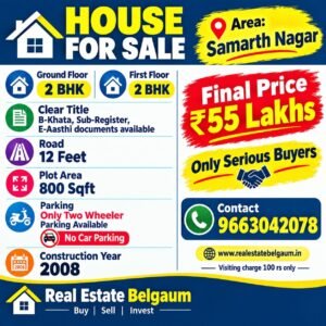 House for Sale Area Samarth Nagar G+1 (2BHK+BHK)